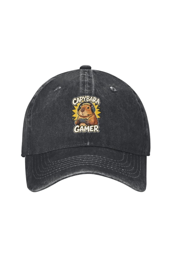 Cute Capybara Baseball Cap Adjustable,Funny Denim Casual Capybara Hat Birthday Gifts for Women Men Adults Capybara Lovers