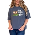 thumbnail image 1 of Cute Capybara and Crocodile Graphic T-Shirt, Funny Animal Print Tee, Don't Worry Be Capy Shirt, Unique Animal Lovers Gift Idea, Denim Comfort Colors T-Shirt, Medium, 1 of 1