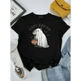 thumbnail image 1 of Cute Capybara Ghost Print Halloween Unisex T-Shirt Funny Animal Cartoon, up to size 5XL, 1 of 2