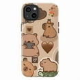 thumbnail image 1 of Cute Capybara and Heart Phone Case, Adorable Capybara with Fruits and Turtles iPhone Cover, Fun & Playful Protective Case for iPhone 17 16 15 14 13 12 11 Pro Plus Mini, 1 of 6