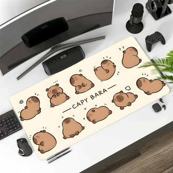 Cute Capybara Meme Mouse Pad Cartoon Mouse Mat Office Desk Accessories with Stitched Edge Non-Slip Mousepad Rubber Base for Home Office Gift for Boyfriend/Girlfriend