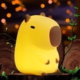 thumbnail image 1 of Cute Capybara Night Light, LED Squishy Novelty Animal Night Lamp, 2 Level Dimmable Nursery Nightlight for Breastfeeding, Baby Kids Rechargeable Touch Lamp, Kawaii Decor, Funny Gift (Normal), 1 of 6