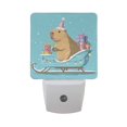 thumbnail image 1 of Cute Capybara Rides Sleigh with Christmas Gifts LED Night Light Sensor Lamp Plug-in Adjustable Brightness 2 Pack, 1 of 7