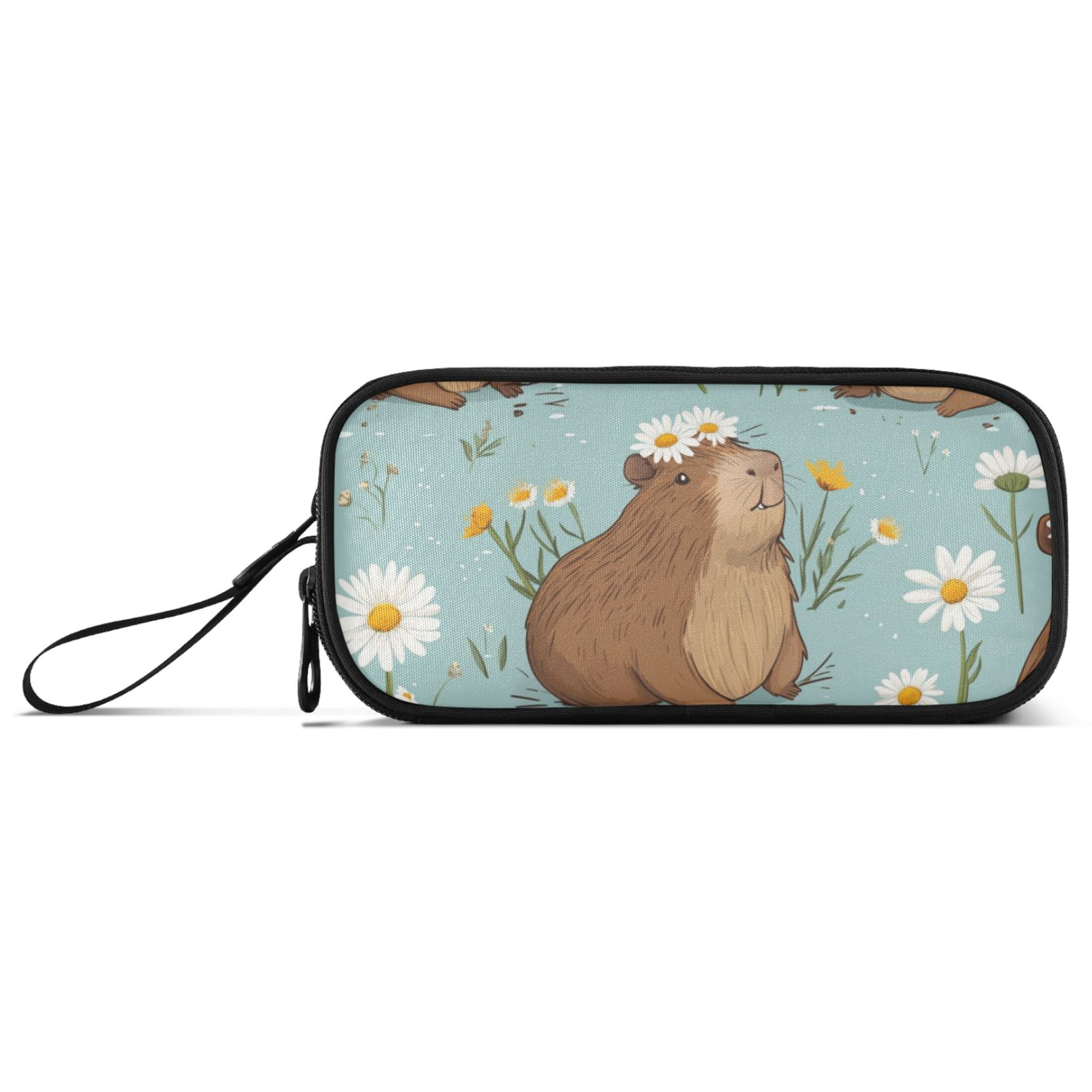 Domigard Cute Capybara Pencil Case With Extras – Large Capacity Pouch, Includes Doll, Stickers, Pens, School Supplies