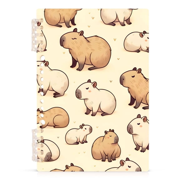 Cute Capybaras Spiral Notebooks 60 Sheets 120 Pages A5 Journal Notepad 8.3x5.7 Inch Thick Adjustable College Ruled Paper