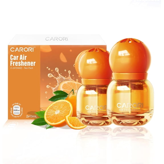 Cute Car Air Freshener 2 Pack, Lightbulb-Shaped Car Fresheners, Automotive Vent Clip, Long Lasting Scent, Essential Oils, Cute Car Accessories for Women, Orange Scent