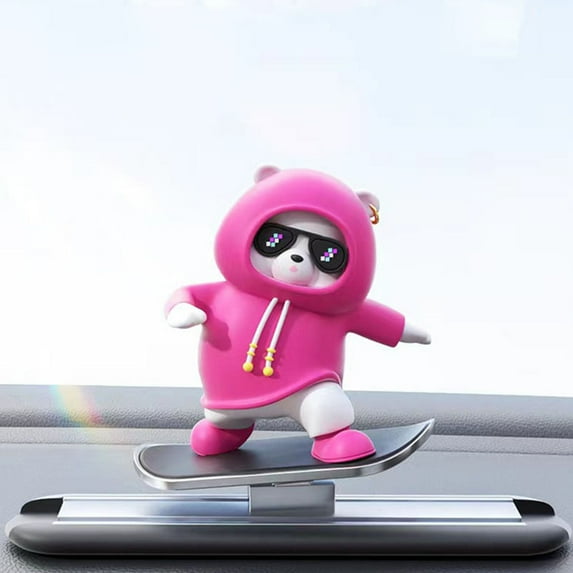 Cute Car Dashboard Bear Ornament Under $5! Kadlawus Car Bear Ornament, Cute Dashboard Decor for Car Interior, Scooter Power Bear Figurine, Vibration Activated Moving Toy, Home Decoration