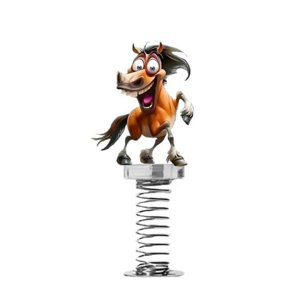Cute Car Decor - Charming Horses Car Ornaments, Dashboard Bobblehead Cat Decorations, Spring-Mounted Acrylic Horses Figurines for Car Interior, Car Decorations Interior