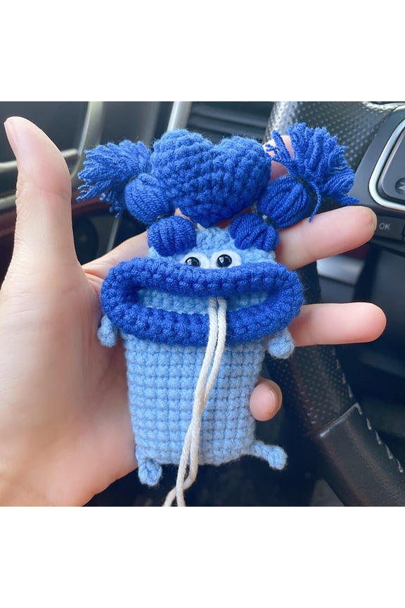 Cute Car Key Case with Pendant, Wool Key Protective Cover and Keychain, Wear Resistant Easy Access Button Design, Valentine’s Day Gift for Women, Car Keys Home Keys Daily Use