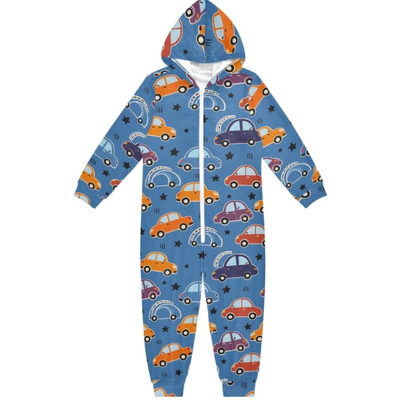Cute Car Star Pattern One Piece Pajamas Soft Jumpsuit Cozy Sleep and ...