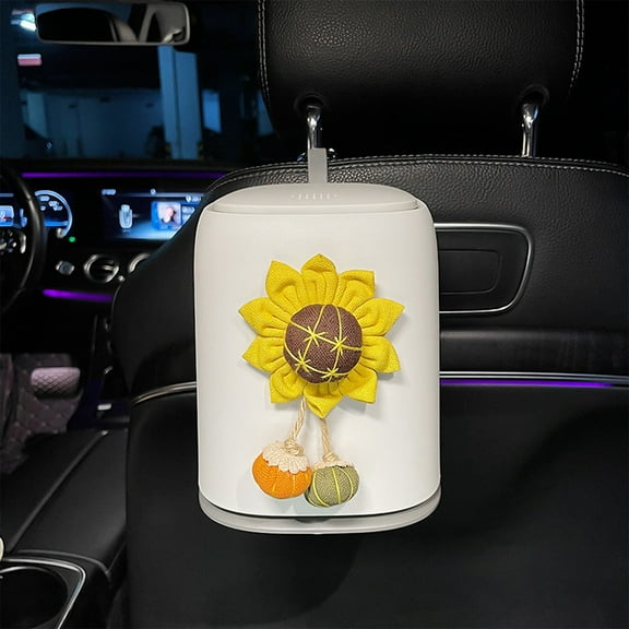 Cute Car Trash Can, Hanging Storage Bin for Front and Rear Seats, PU Material, Easy Clean and Large Capacity, Car Interior Organizer, Garbage Storage for Family Cars, Outdoor Travel