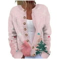 thumbnail image 1 of Cute Cardigan Women Christmas Fashion Tree Print Button Up Knitted Sweater Long Sleeve Casual Xmas Sweater Coat for Fall and Winter, 1 of 5