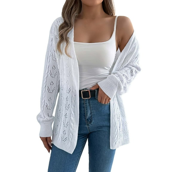 Cute Cardigans Women Long Sleeve Crochet Sweater For Summer Lightweight Outwear Coats
