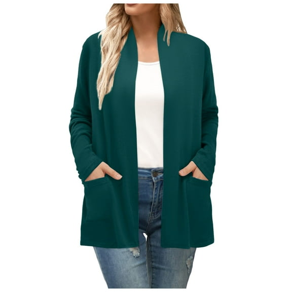 Cute Cardigans Women Long Sleeve For Open Front With Pockets Casual Duster Outfits Clothes