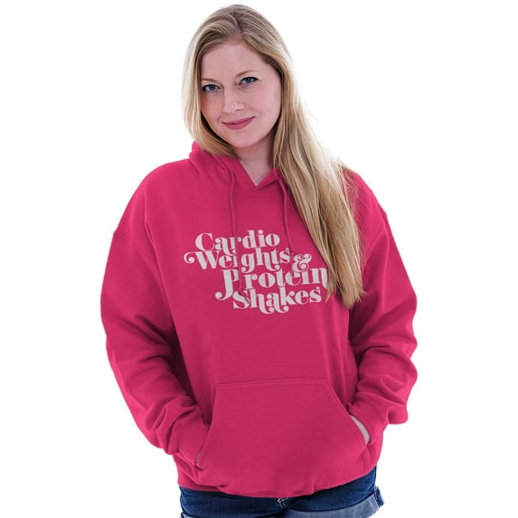 Cute Cardio Weights Protein Shakes Hoodie Sweatshirt Women Brisco Brands S