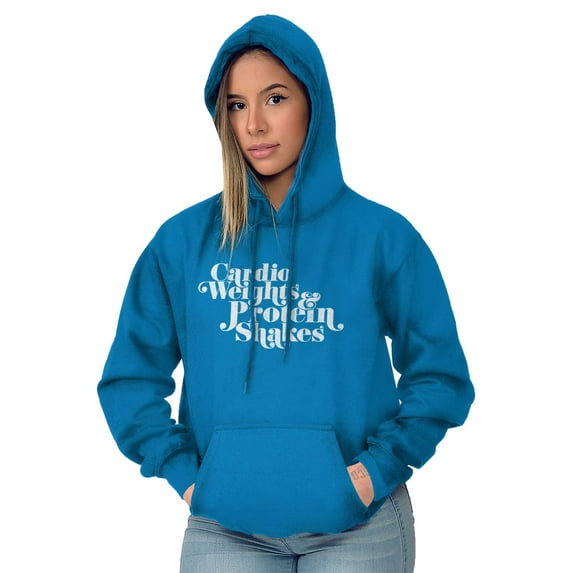 Cute Cardio Weights Protein Shakes Hoodie Sweatshirt Women Brisco Brands S