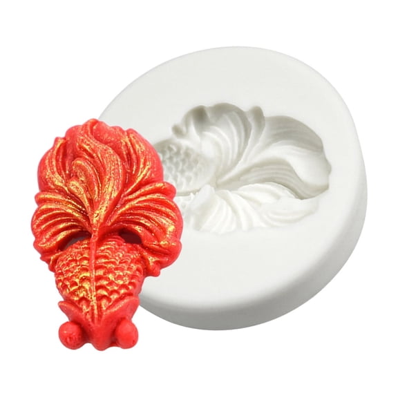 Cute Carp Fish Silicone Mold Fondant Cake Mold Baking Tool for Making Chocolate, Candy, Handmade Soaps
