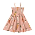 Cute Carrot Pattern Girls' Casual Dresses 2Y-8Y Sleeveless Ruffle Neck ...