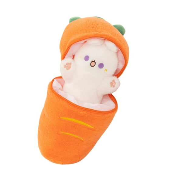 Cute Carrot Rabbit Plush Toy Stuffed Creative Into Fruit Transform Cuddly Bunny Doll Birthday Gift