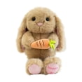 thumbnail image 1 of Cute Carrot Rabbits Plush Toy With Tag, Soft Plush Stuffed Animal With Long Ears Holding Carrot, Ideal Gift For Kids & Collectors, Perfect For Bedroom & Nursery Decor, Bunny &, 1 of 5