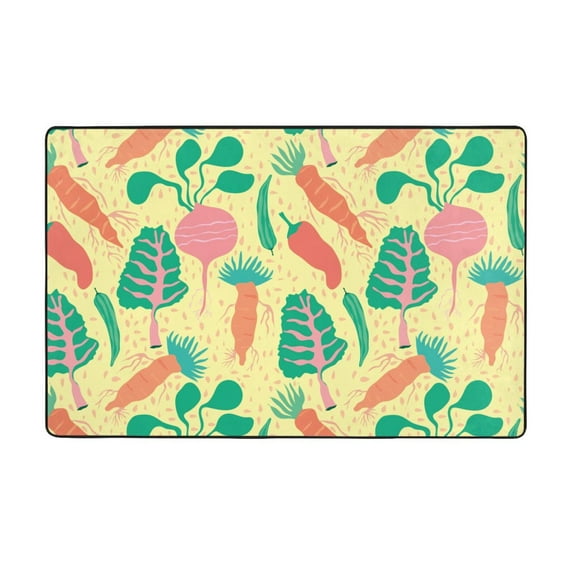 Cute Carrot Vegetables Shaggy Area Rug, Rugs for Living Room Bedroom Non Slip Door Mat Indoor Carpet Machine Washable Nursery Home Decor Floor Mats for Entryway 60x39in-#