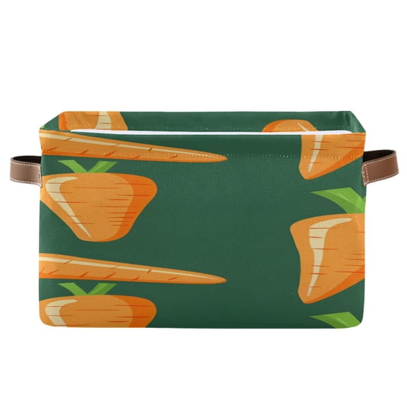 Cute Carrots Cartoon Square Storage Bins with Handles Collapsible Containing Box 1 Pack