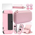 thumbnail image 1 of Cute Carrying Case for Nintendo Switch/Switch OLED, Pink Sakura Portable Hard Shell Grils Travel Storage Bag with Glass Screen Protector & Thumb Grip Caps & Stand, 1 of 7