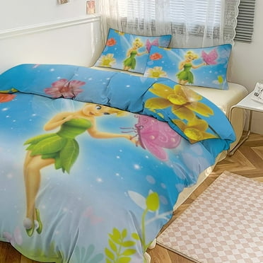 Cute Cartoom Anime Tinkerbell Bedding Sets Girls Boys Teens Comforter Sets With 2 Pillowcases, Soft Bedding Set Twin