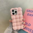 thumbnail image 1 of Cute Cartoon 3D Block Lattice Case for iPhone 15 14 13 16 Pro Max 12 11 Glossy Candy Solid Color Soft Silicone Shockproof Cover, 1 of 22