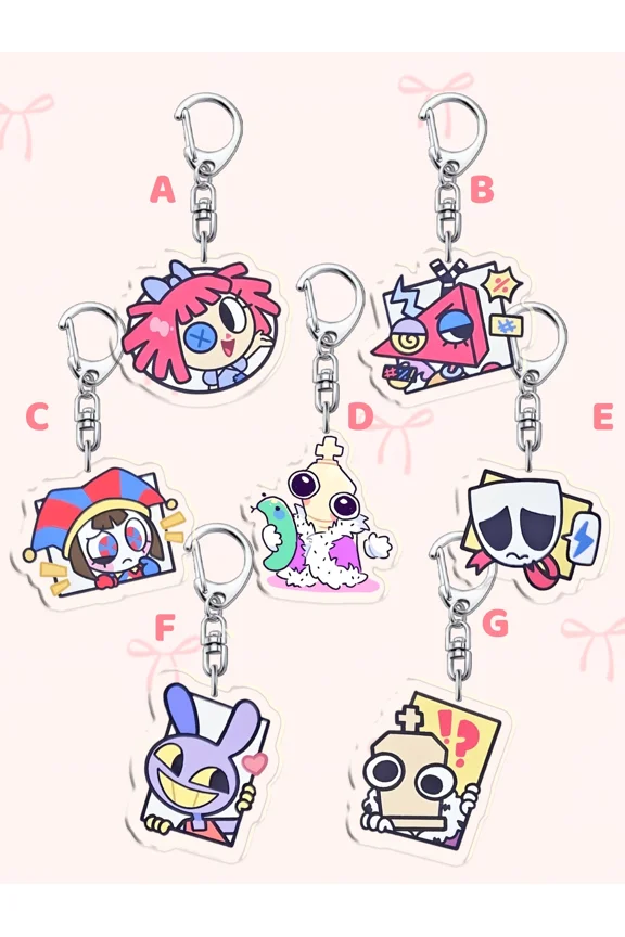 Cute Cartoon Acrylic Keychain | Anime Character Bag Charm Pendant | Kpop Fan Concert Tour Gift, random 1 pack