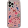 thumbnail image 1 of Cute Cartoon Animal Dog Dolphin Bow Love Heart Soft Phone Case Compatible with iPhone Case (Pink,iPhone 14 Pro Max), 1 of 6