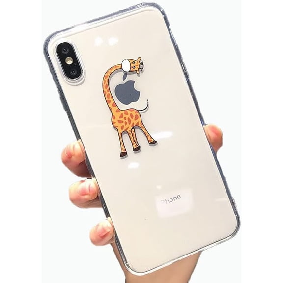 Cute Cartoon Animal Giraffe Clear Phone Case Compatible with iPhone Case (One,iPhone 13 Mini)