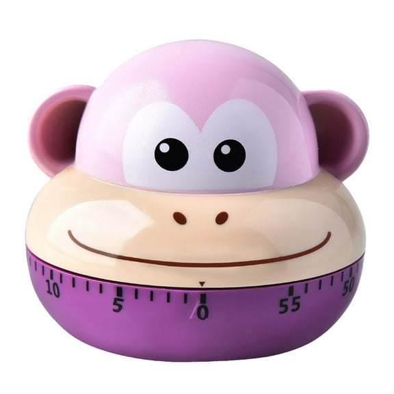 Cute Cartoon Animal Mechanical Timer - 60 Minutes, No Batteries, ABS , Loud Alarm, for Kitchen Office Living Room Time Management