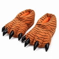 thumbnail image 1 of Cute Cartoon Animal Paw Shoes, Unisex Claw Slippers, Warm Plush Animal Footwear Indoor Outdoor(Saffron), 1 of 5