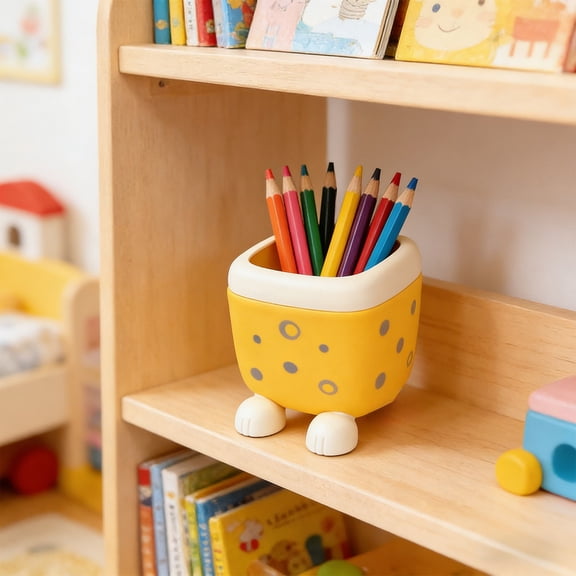 Cute Cartoon Animal Pen Holder for Desk, Plastic Pencil Holder Organizer for Students, Home Office and Classroom
