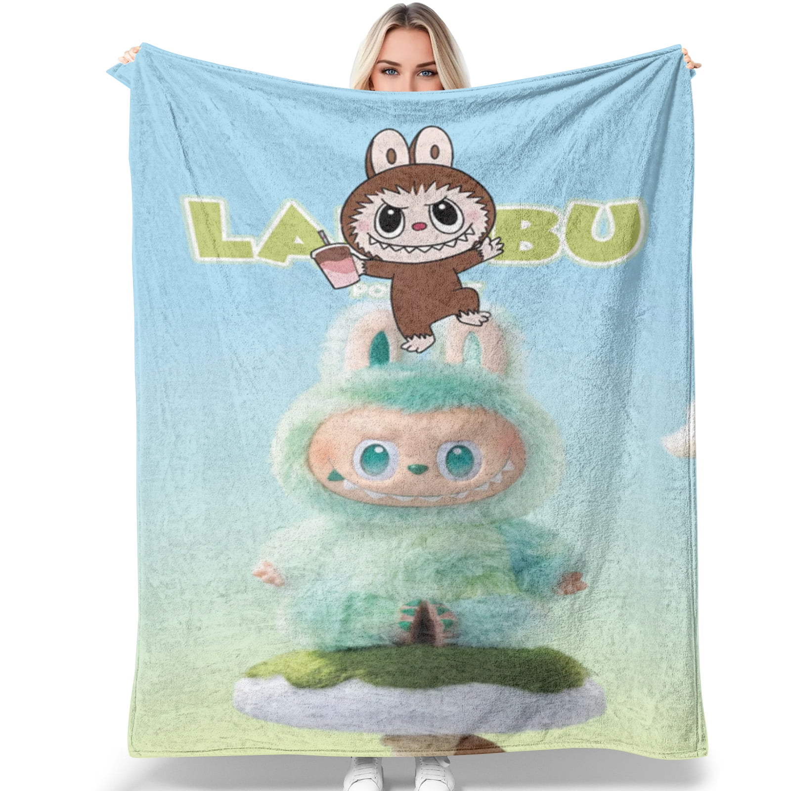 Cute Cartoon Animal Plush Blanket, Multicolor Lightweight Pattern