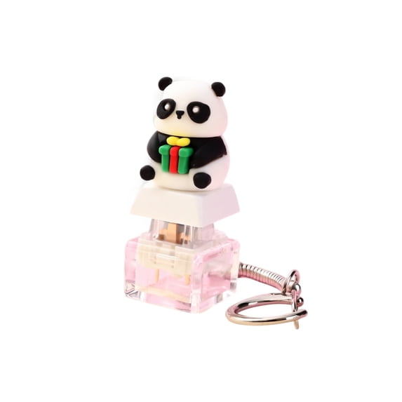 Cute Cartoon Animal Press Keyboard Fidget Keychain, Mini Mechanical Clicky Keyboard Fidget Button Stress Relief Toy with Lanyard, Portable Sensory Decompression Bag Pendant for Adults
