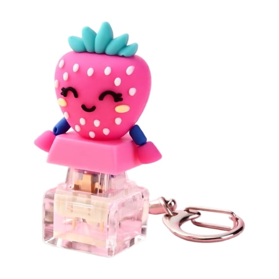 Cute Cartoon Animal Press Keyboard Fidget Keychain, Mini Mechanical Clicky Keyboard Fidget Button Stress Relief Toy with Lanyard, Portable Sensory Decompression Bag Pendant for Adults