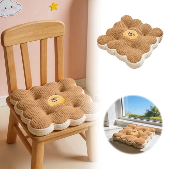 Cute Cartoon Animal Seat Cushion Non- Soft Plush Chair Pad Thickened Comfortable Seat Cushion for Kids Adults Dorm Bedroom Desk Chair Home Office Use