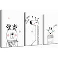 thumbnail image 1 of Cute Cartoon Animals Poster and Print Painting Kids Room Art Wall Decor Home Decor 3Pcs/Set, 1 of 6