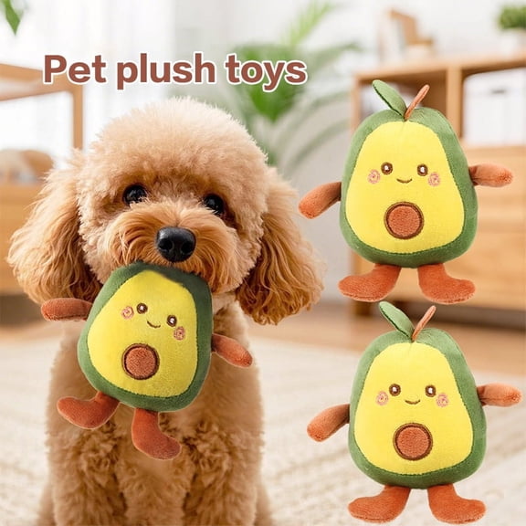 Cute Cartoon Avocado Dog Squeaky Toys Creative Durable Fashion Avocado Dog Chewing Toys Pet Puppy Interactive Toys Pet Supplies