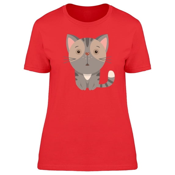 Cute Cartoon Baby Cat T-Shirt Women -Image by Shutterstock, Female Small