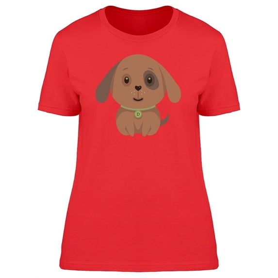 Cute Cartoon Baby Dog T-Shirt Women -Image by Shutterstock, Female Large