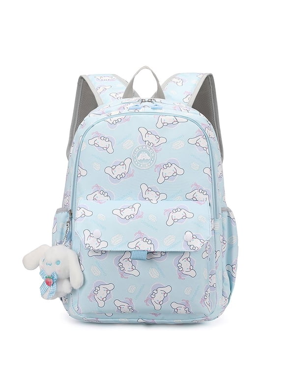 Cute Cartoon Backpack Cinnamoroll Full Print Waterproof Bag Multi-Pocket Casual