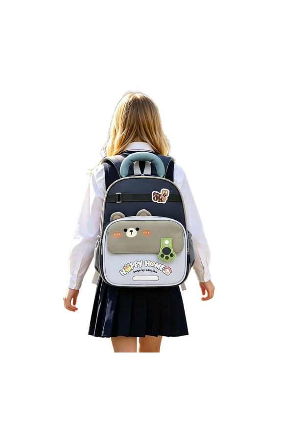 Cute Cartoon Backpack for School, Bookbag with Padded Straps and Multiple Pockets