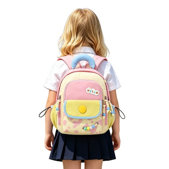 Cute Cartoon Backpack for School, Bookbag with Padded Straps and Multiple Pockets