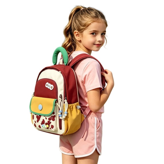 Cute Cartoon Backpack for School, Bookbag with Padded Straps and Multiple Pockets