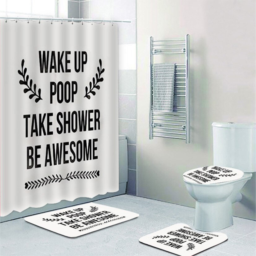 Cute Cartoon Banana Let's Get Naked Funny Bathroom Curtains Shower