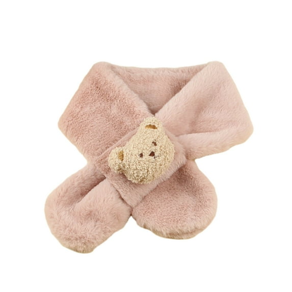 Cute Cartoon Bear Baby Scarf Soft Plush Winter Neck Warmer Fashionable Kids Scarf Kids Accessories for Boys & Girls