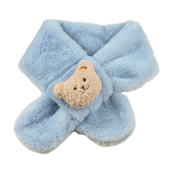 Cute Cartoon Bear Baby Scarf Soft Plush Winter Neck Warmer Fashionable Kids Scarf Kids Accessories for Boys & Girls